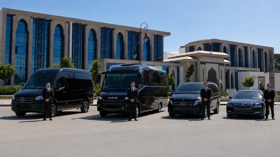 Transport privé professionnel Agadir avec chauffeur et véhicule noir