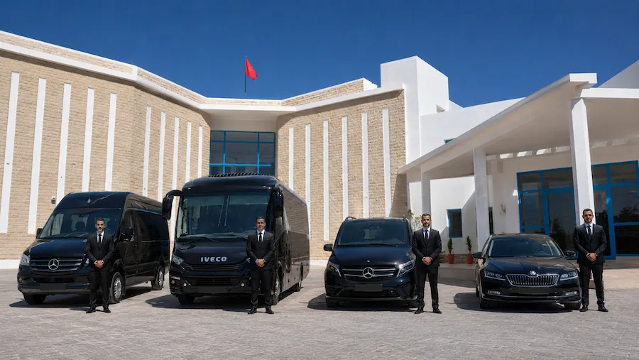 Transport privé professionnel Essaouira avec chauffeur et véhicule noir